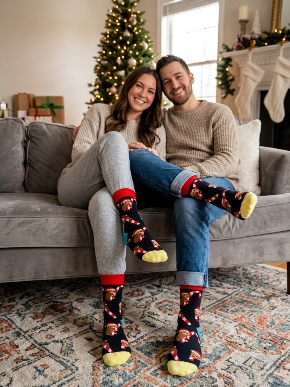 NWOT "Merry Slothmas" Festive Novelty Socks - Fun Christmas Crew Socks - Unisex